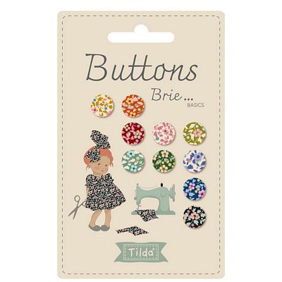 Tilda Brie Basics Fabric Covered Buttons — 4mm (10 pack)