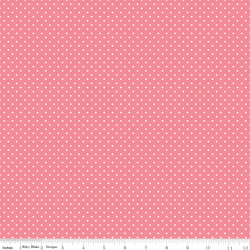 Swiss Dots – Sugar Pink – Riley Blake Designs – Quilting Cotton Fabric (FQ, HY or Yard)