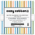 Robert Kaufman - Cozy Cotton Muted Rainbow Colorstory Flannel - 5in Squares - 42pcs