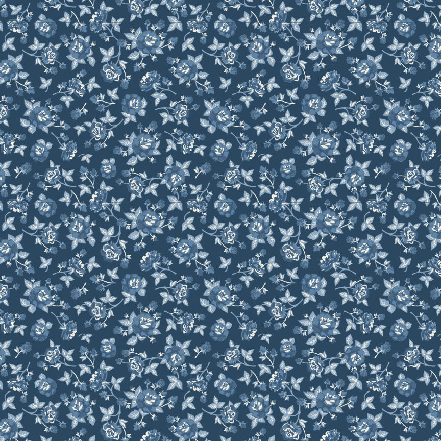 Poppie Cotton — Lakeland Blues — Half Yard Bundle — 9 Prints — by Samantha Walker