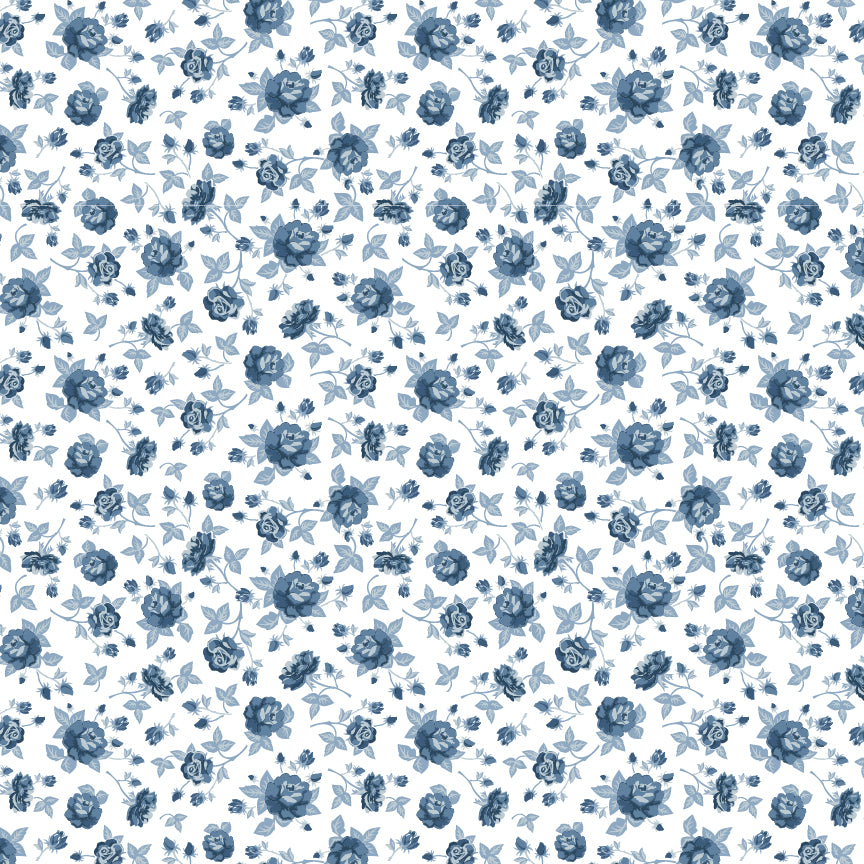 Poppie Cotton — Lakeland Blues — Half Yard Bundle — 9 Prints — by Samantha Walker
