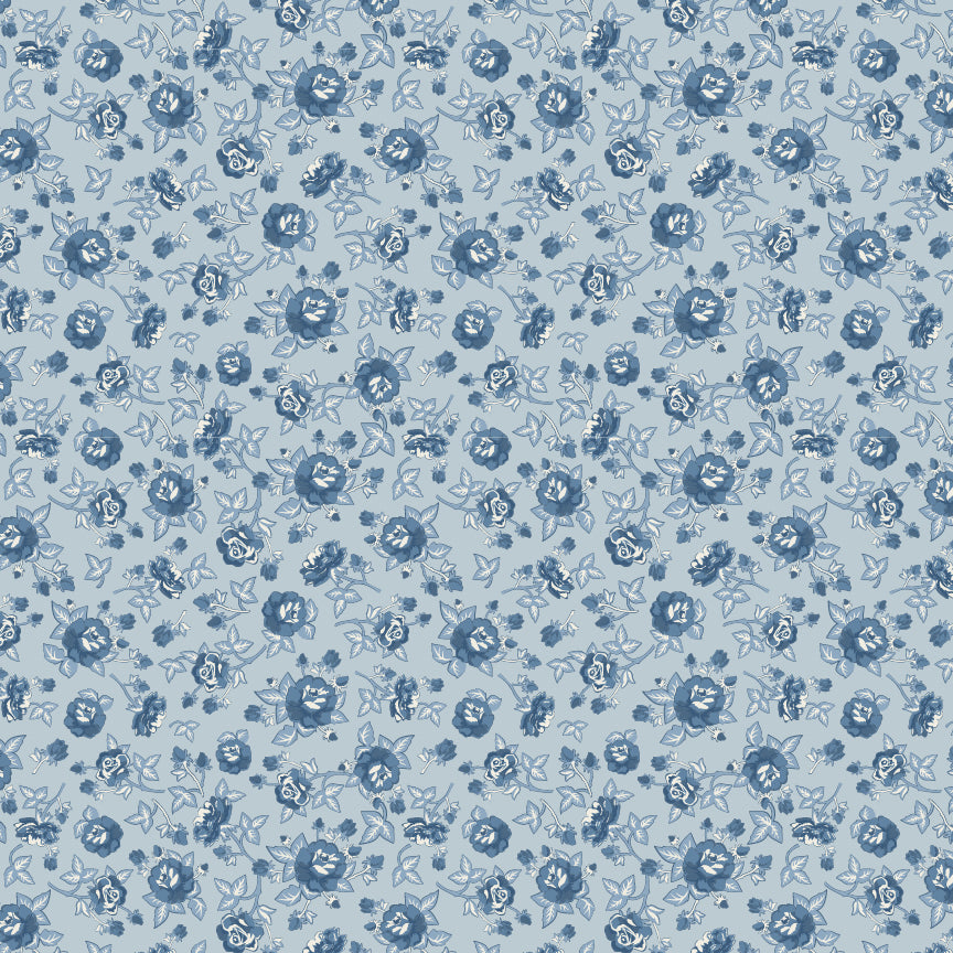 Poppie Cotton — Lakeland Blues — Half Yard Bundle — 9 Prints — by Samantha Walker
