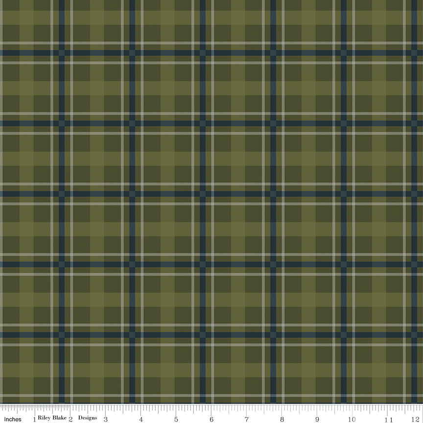 Riley Blake Flannel | Cretaceous Plaid Forest