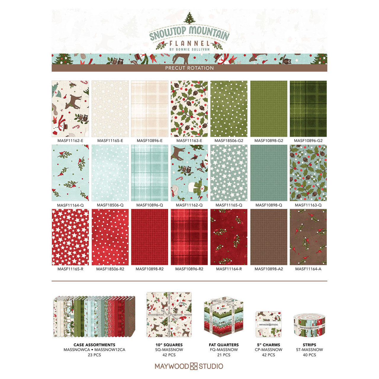 Snowtop Mountain Flannel by Bonnie Sullivan for Maywood Studio — Fat Quarter Bundle (23 pieces)