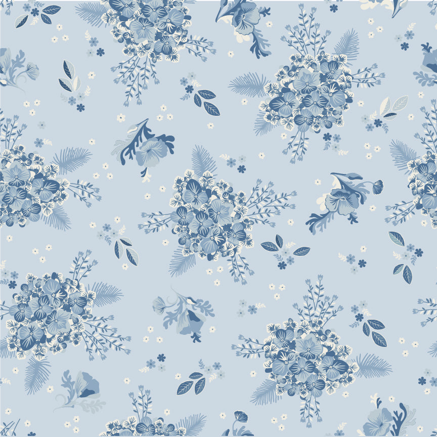 Poppie Cotton — Lakeland Blues — Half Yard Bundle — 9 Prints — by Samantha Walker
