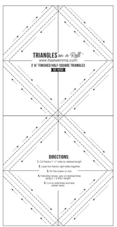 Triangles on a Roll — 2.5" Half Square Triangles — by It's Sew Emma!