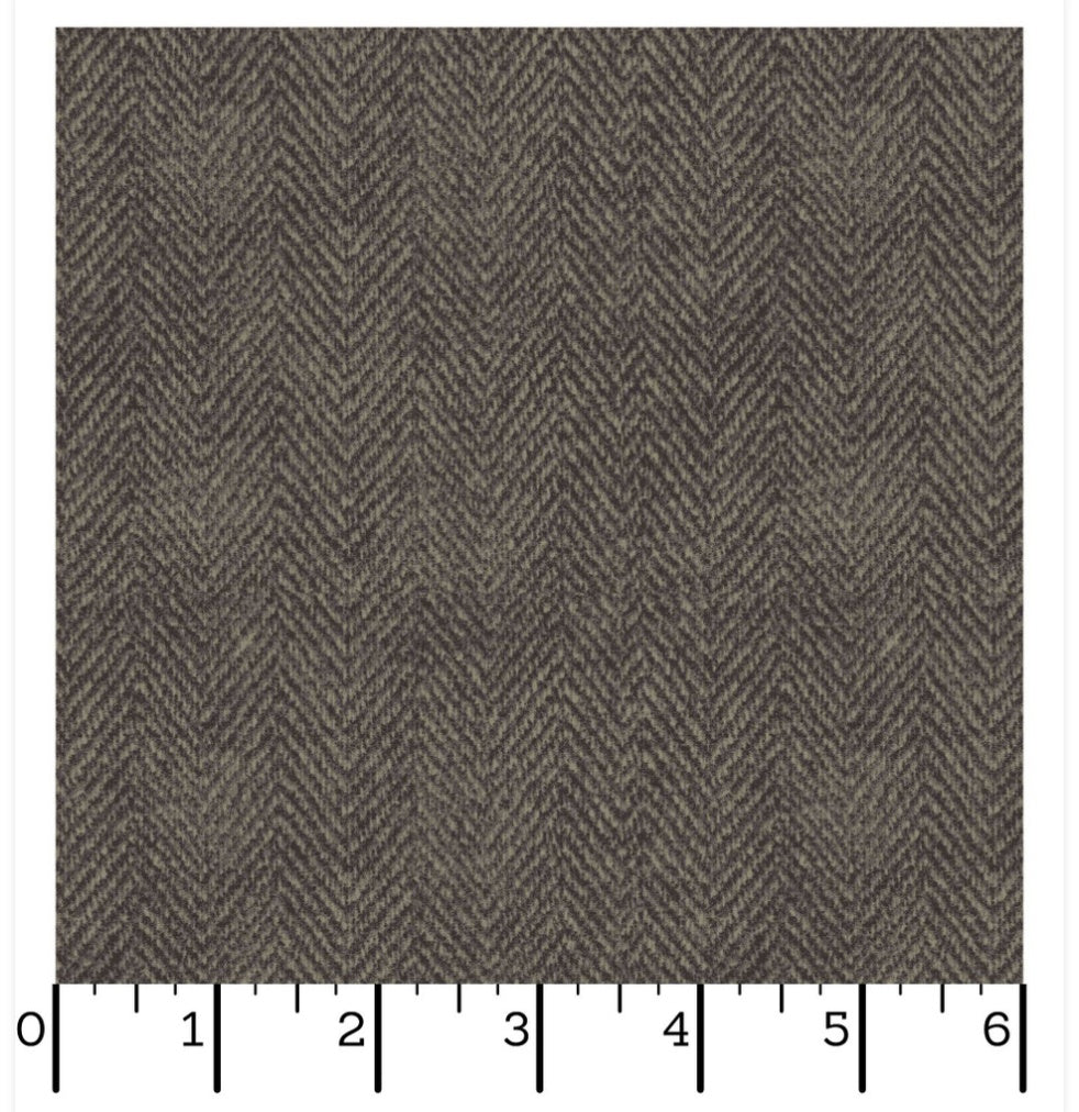 Woolies Flannel Herringbone - Black Brown | Bonnie Sullivan | Maywood Studio