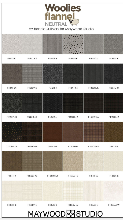 Maywood Studio — Woolies Flannel — Neutrals — 10" Squares