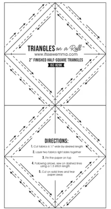 Triangles on a Roll — 2" Half Square Triangles — by It's Sew Emma!