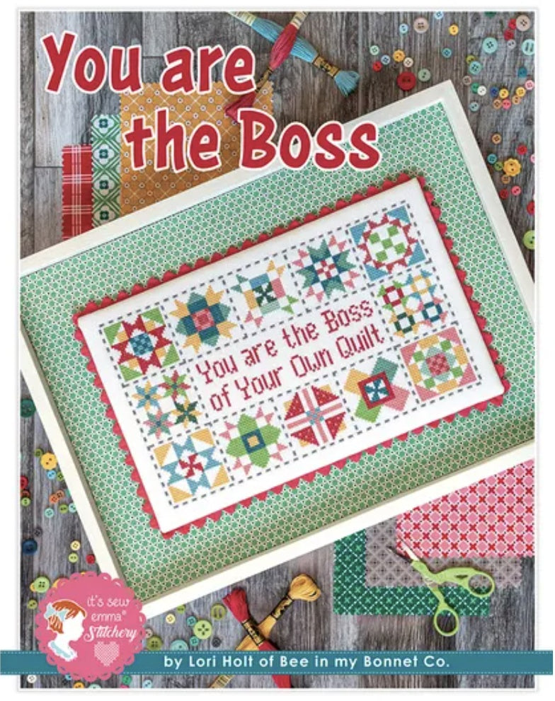 You Are the Boss Cross Stitch Pattern by Lori Holt for It's Sew Emma