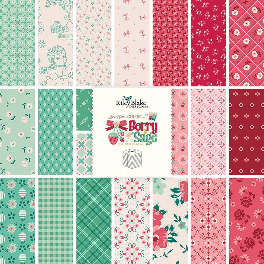 Lori Holt Berry & Sage Fat Quarter Bundle  21 Fat Quarters  Riley Blake Designs
