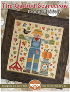 Quilted Scarecrow Cross Stitch Pattern  Fall Quilty Design  Printed Pattern