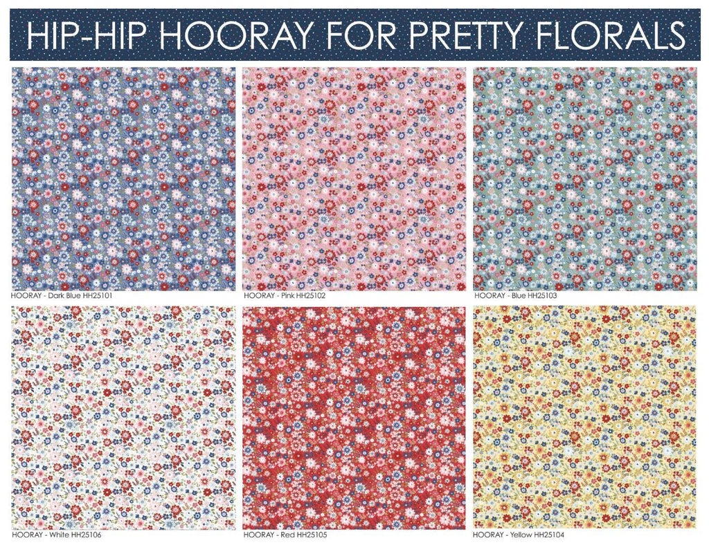 Hip Hip Hooray Liberty  Fat Quarter  Poppie Cotton Quilting Fabric