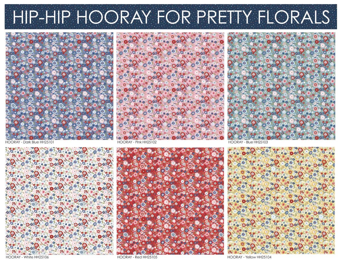 Hip Hip Hooray Liberty  Fat Quarter  Poppie Cotton Quilting Fabric