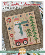 Quilted Snowman Cross Stitch Pattern  Winter Quilty Snowman Design  Printed Cross Stitch Pattern for Christmas & Winter Décor
