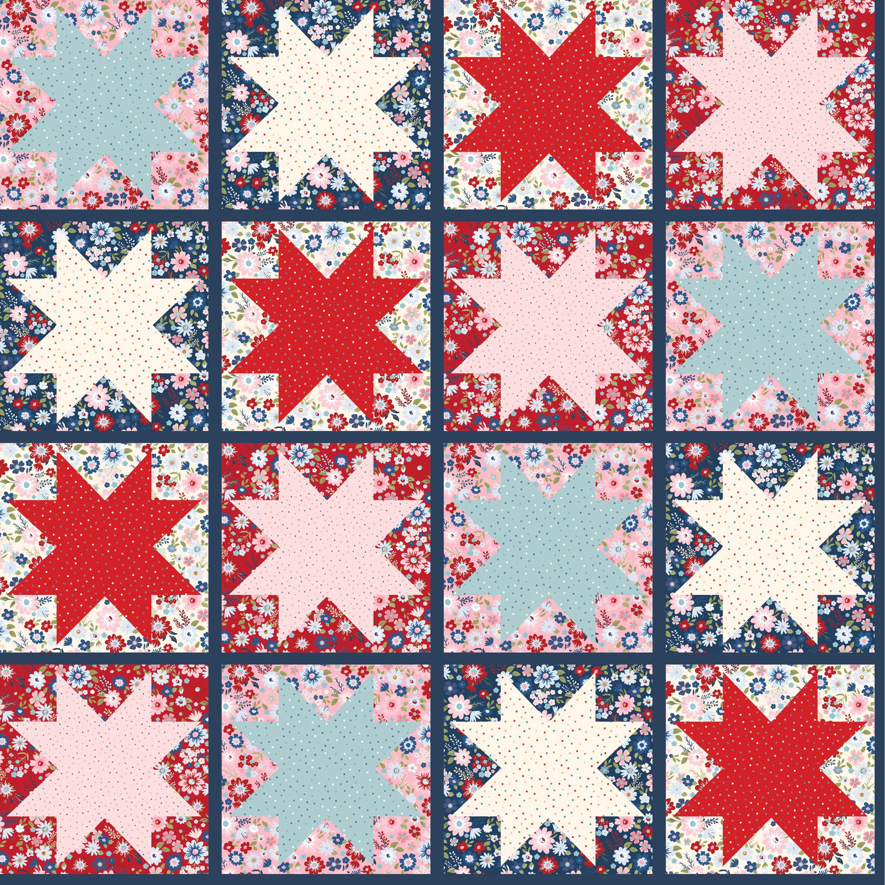 Hip Hip Hooray Liberty  Fat Quarter  Poppie Cotton Quilting Fabric