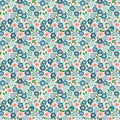 Forget Me Nots Blue  Poppie Cotton Flower Market  Quilting Cotton Fabric (Fat Quarter, Half Yard, Yard) Yardage Floral