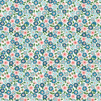 Forget Me Nots Blue  Poppie Cotton Flower Market  Quilting Cotton Fabric (Fat Quarter, Half Yard, Yard) Yardage Floral