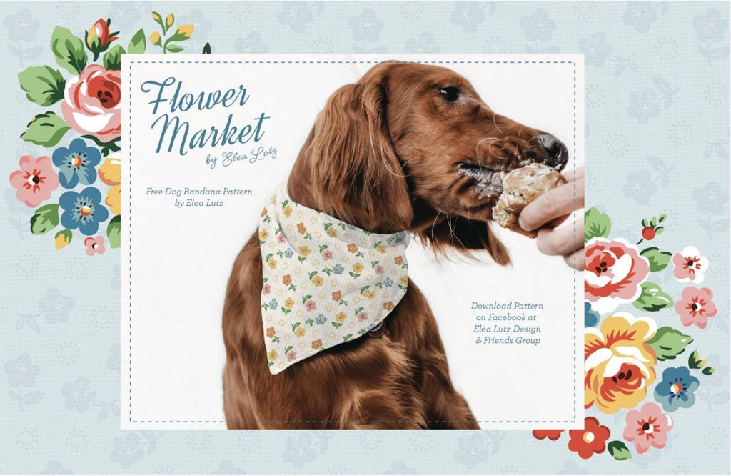 Forget Me Nots Blue  Poppie Cotton Flower Market  Quilting Cotton Fabric (Fat Quarter, Half Yard, Yard) Yardage Floral