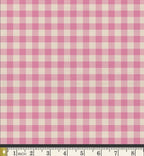 Bubblegum Pink Gingham Fabric from Picnic Wovens by Suzy Quilts for Art Gallery Fabrics  Yarn Dyed Woven - 100% Premium Cotton - 57/58"