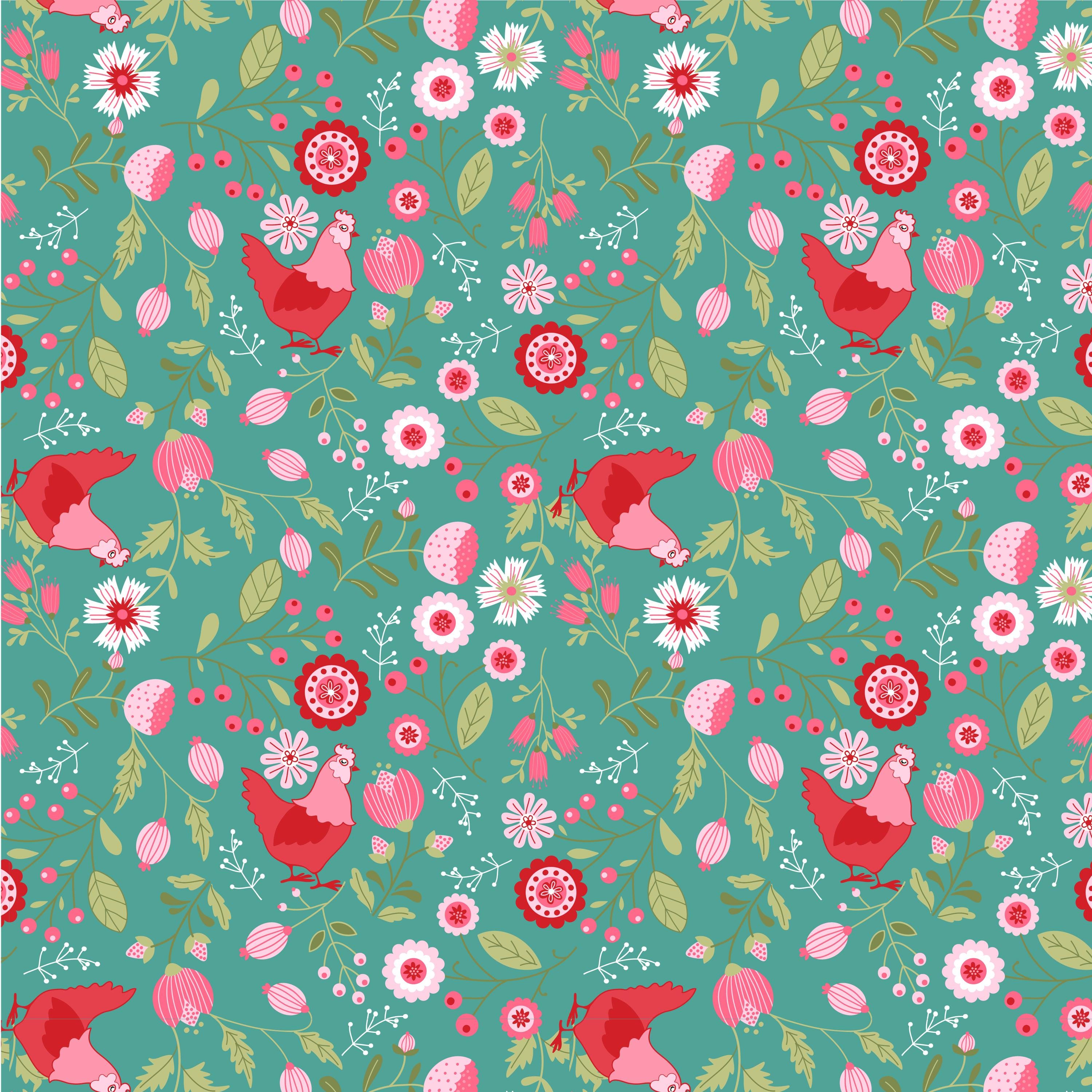 Smitten Chicken Fat Quarter Bundle  21 Fat Quarters  Poppie Cotton Floral Quilting Fabric