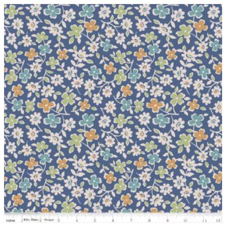 Lori Holt Autumn 107/108" Wide Back  Cosmos Denim Navy  Riley Blake Designs
