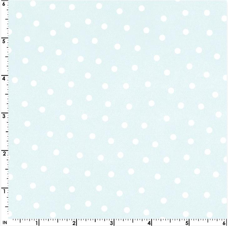Little Lambies Woolies Flannel  Polka Dots  Light Aqua/White | Bonnie Sullivan for Maywood Studio