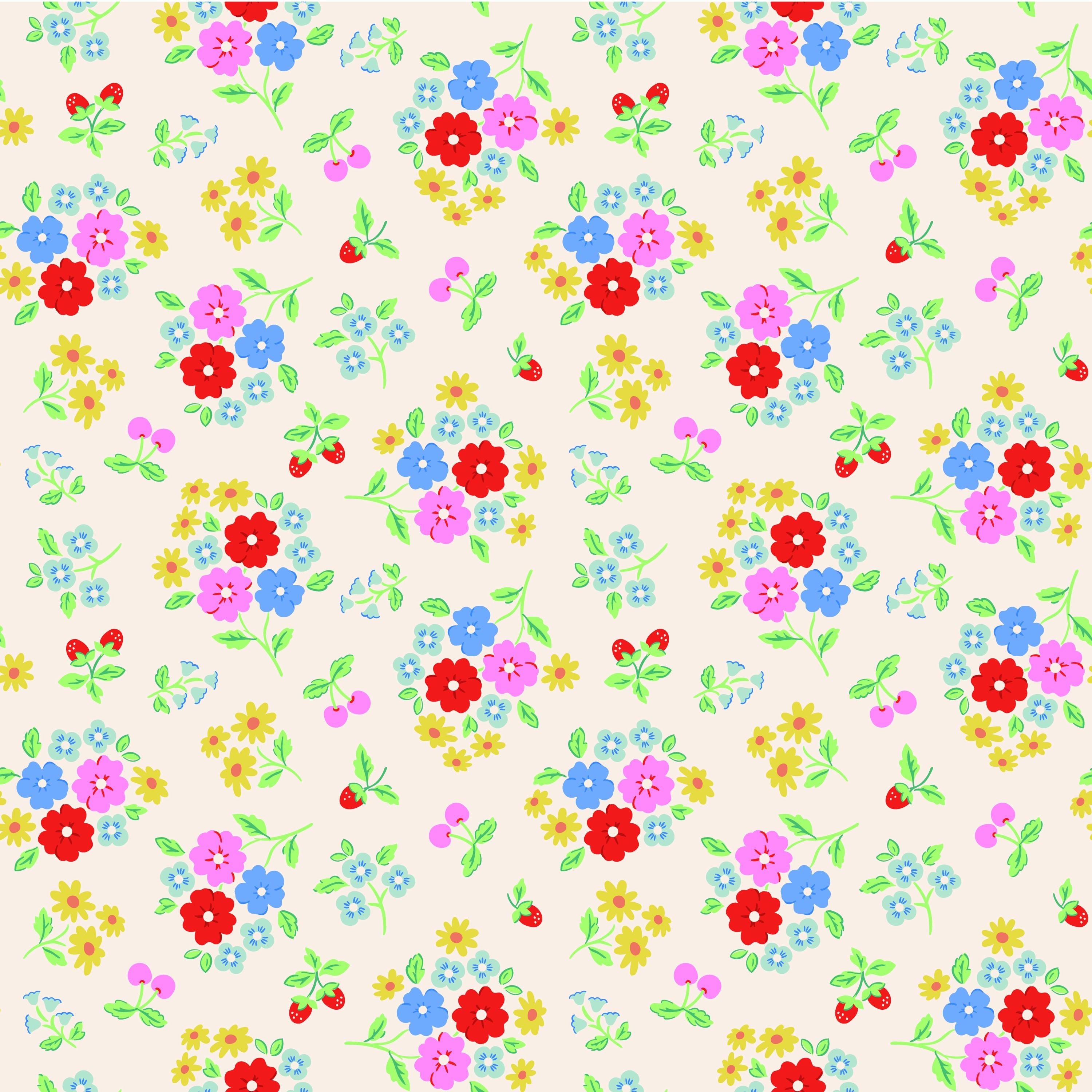 Bluebells & Buttercups Fat Quarter Bundle  Elea Lutz Floral Quilting Cotton Fabric