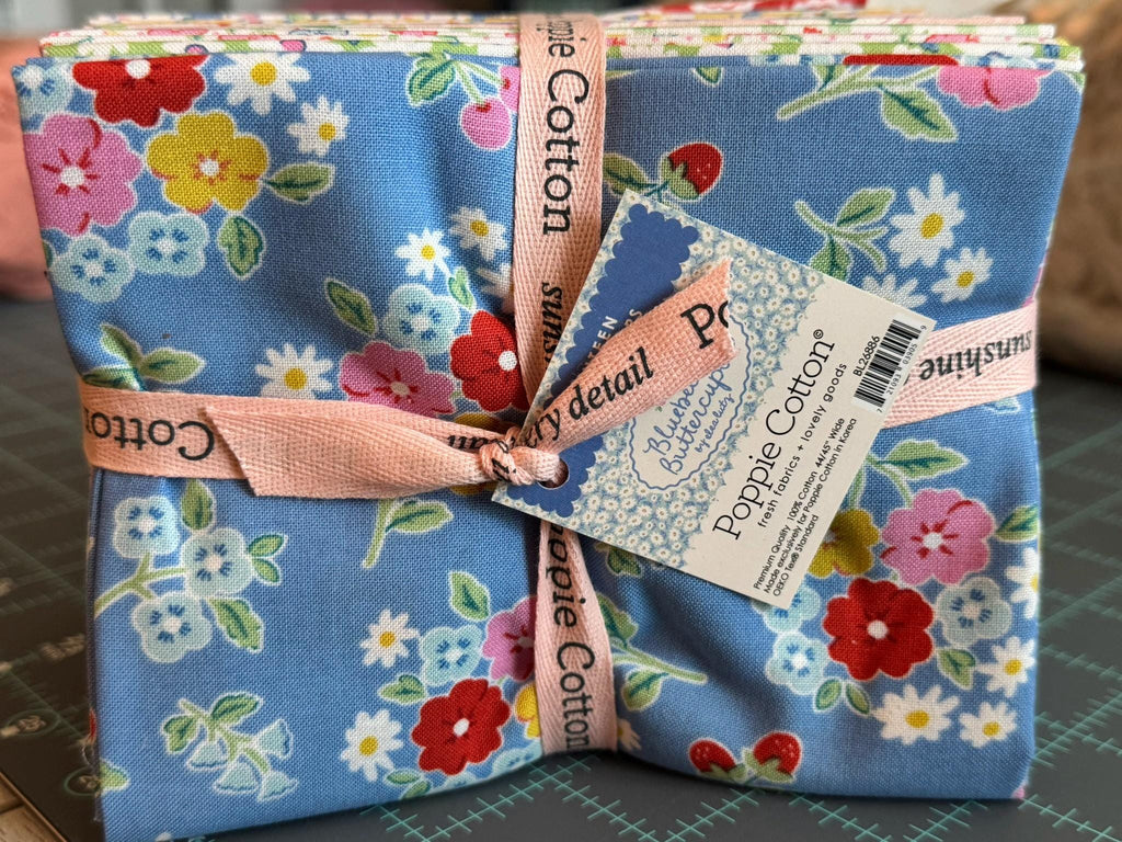 Bluebells & Buttercups Fat Quarter Bundle  Elea Lutz Floral Quilting Cotton Fabric
