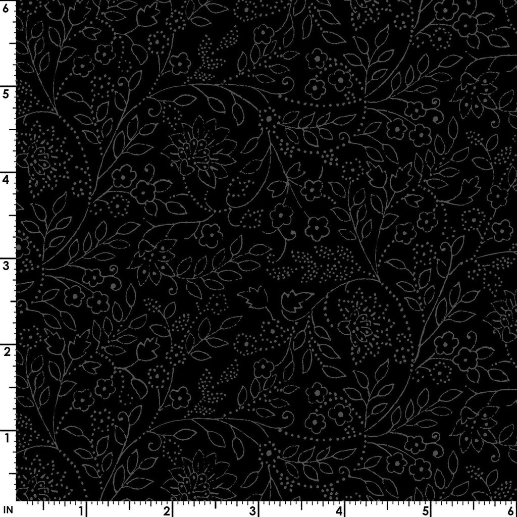 Black Tonal Blender  Solitaire Jasmine by Maywood Studio  Quilting Cotton Fabric by the Yard