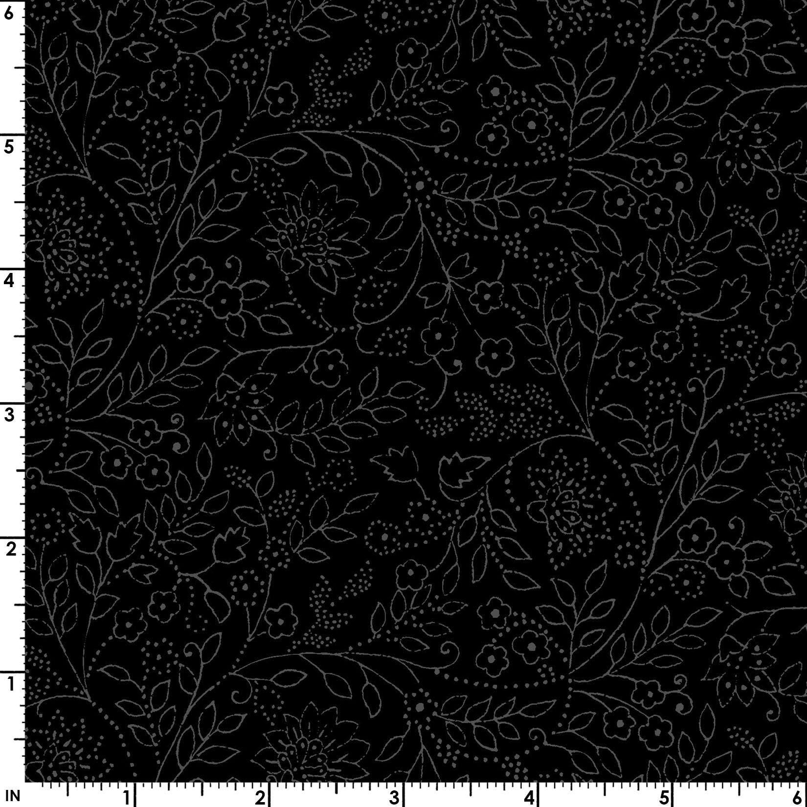 Black Tonal Blender  Solitaire Jasmine by Maywood Studio  Quilting Cotton Fabric by the Yard
