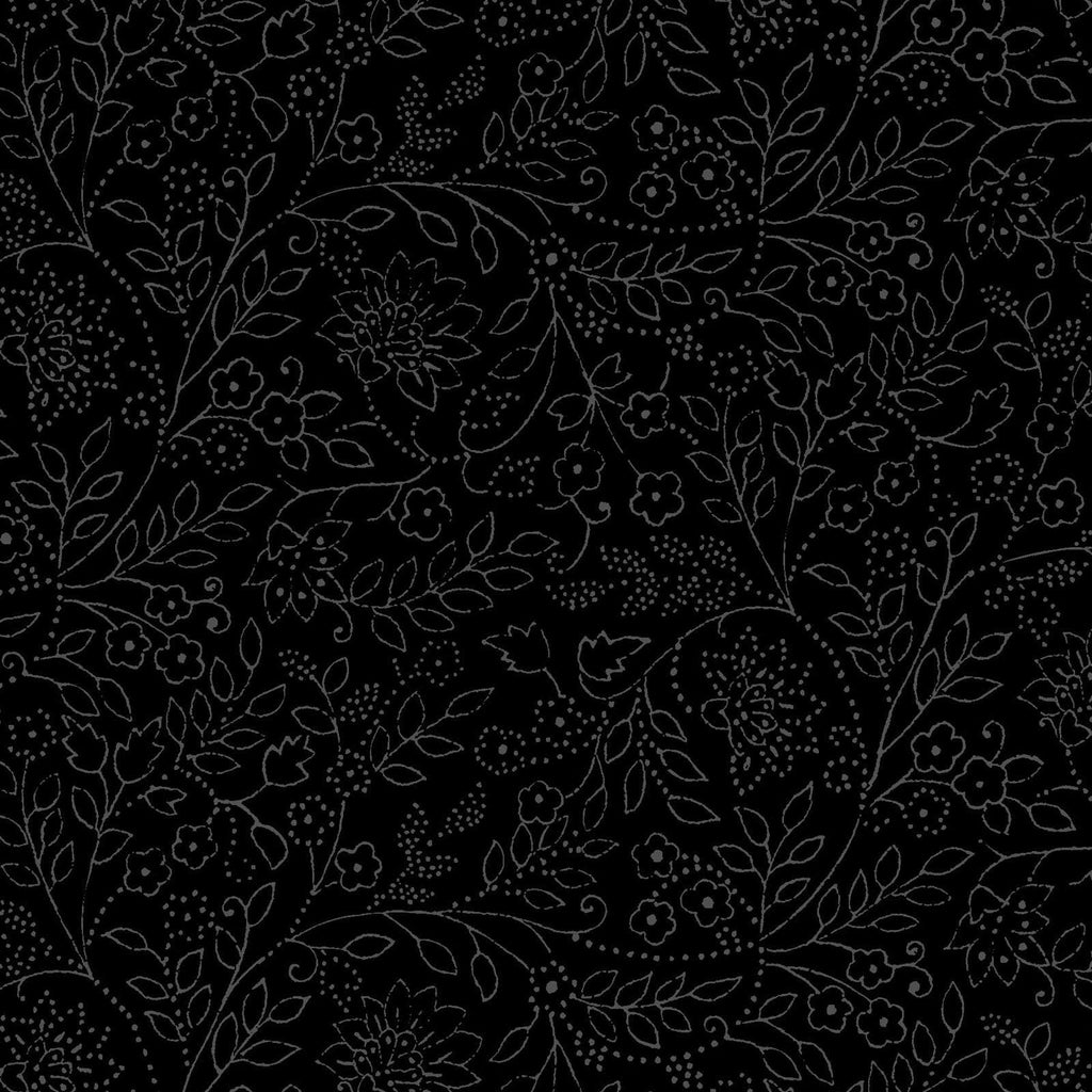 Black Tonal Blender  Solitaire Jasmine by Maywood Studio  Quilting Cotton Fabric by the Yard