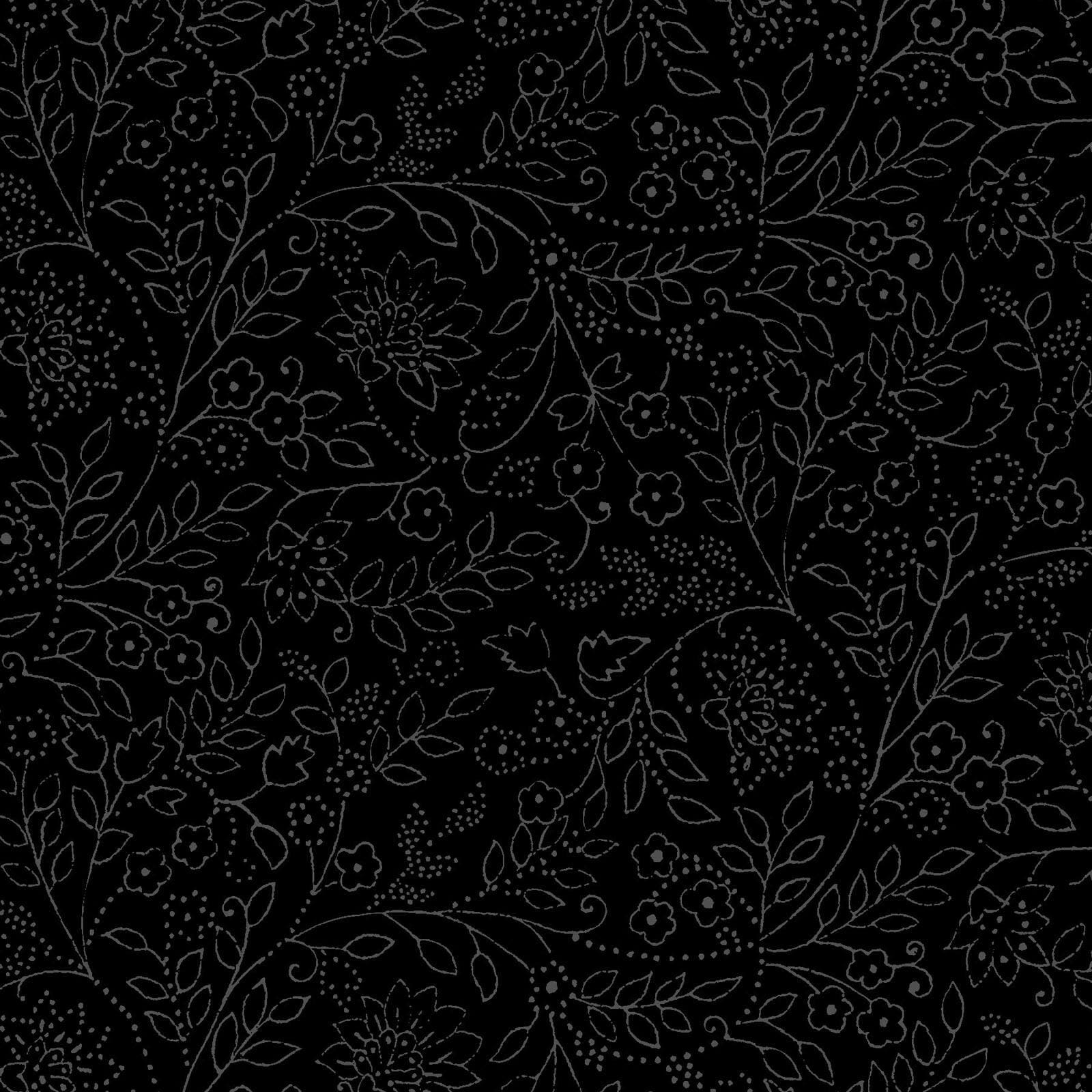 Black Tonal Blender  Solitaire Jasmine by Maywood Studio  Quilting Cotton Fabric by the Yard
