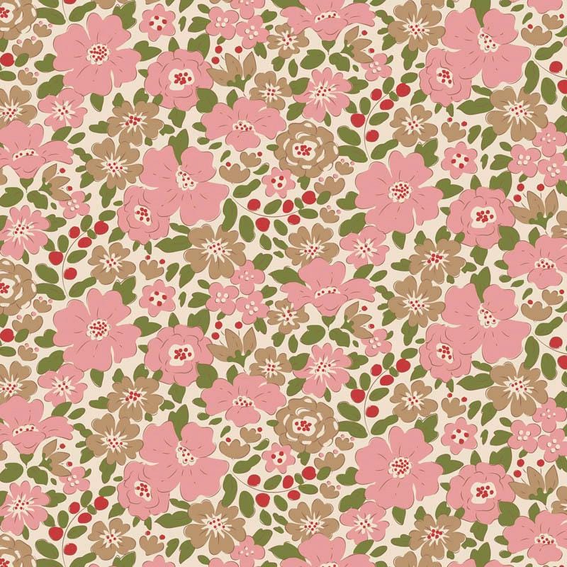 Harper Pink TIL130146 | Tilda Basics Creating Memories | Quilting Cotton Fabric | Continuous Yardage