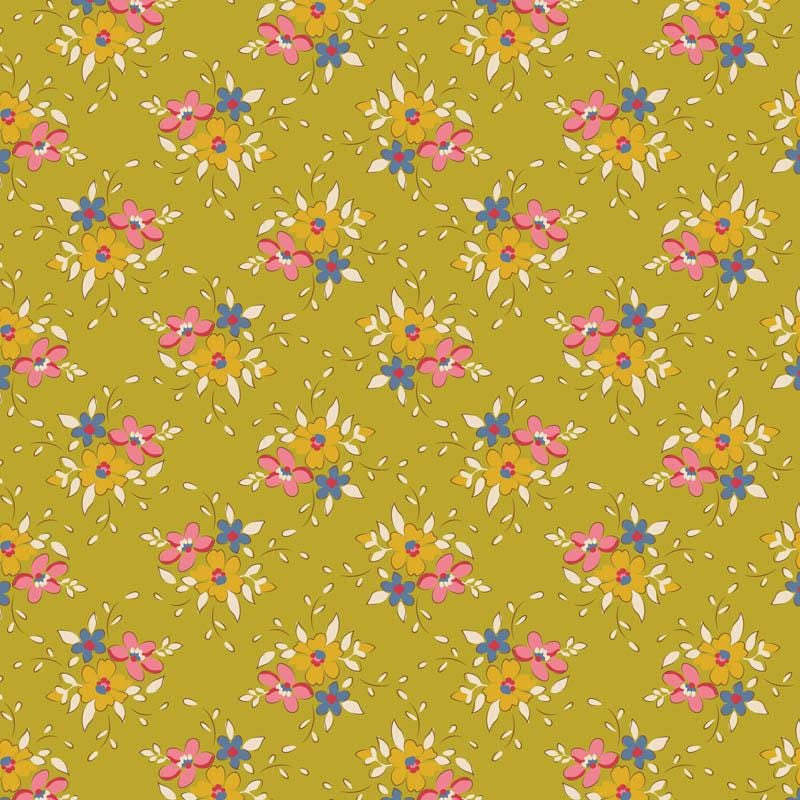 Frida Lime TIL130119 | Tilda Basics Creating Memories | Quilting Cotton Fabric | Continuous Yardage
