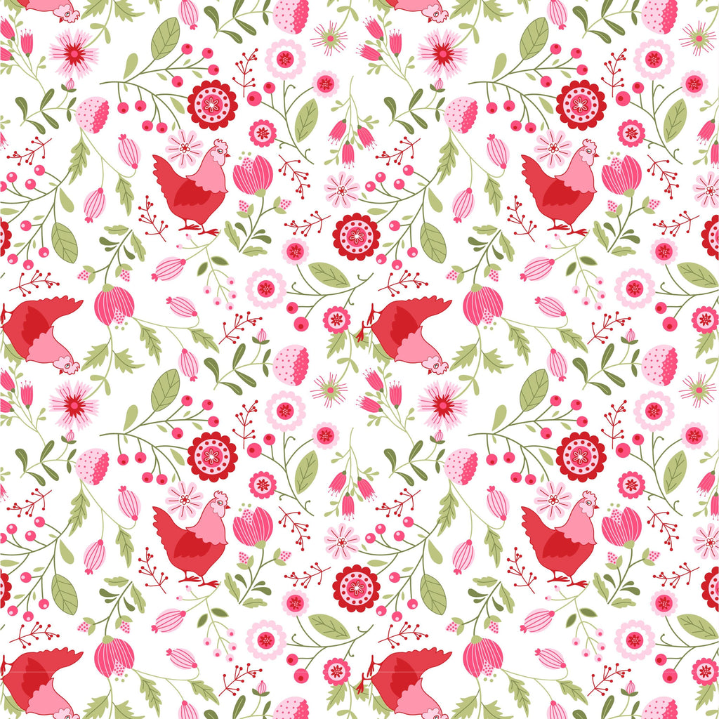 Smitten Chicken Fat Quarter Bundle  21 Fat Quarters  Poppie Cotton Floral Quilting Fabric