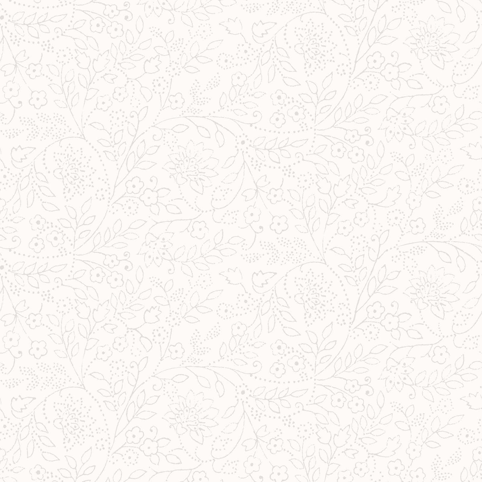 Soft White Tonal Blender, Solitaire Jasmine Cotton Fabric  Maywood Studio Floral Quilting Basics