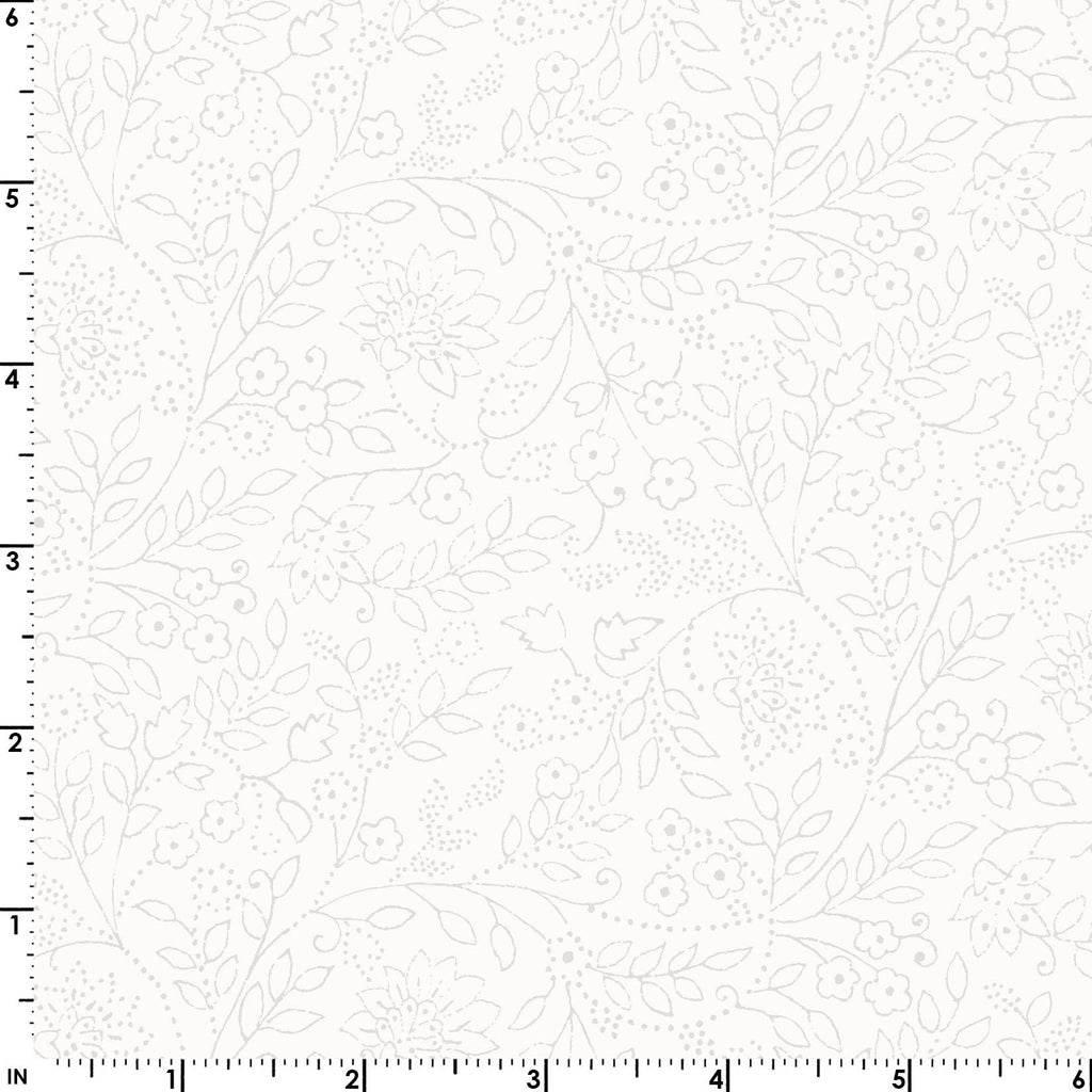 Soft White Tonal Blender, Solitaire Jasmine Cotton Fabric  Maywood Studio Floral Quilting Basics
