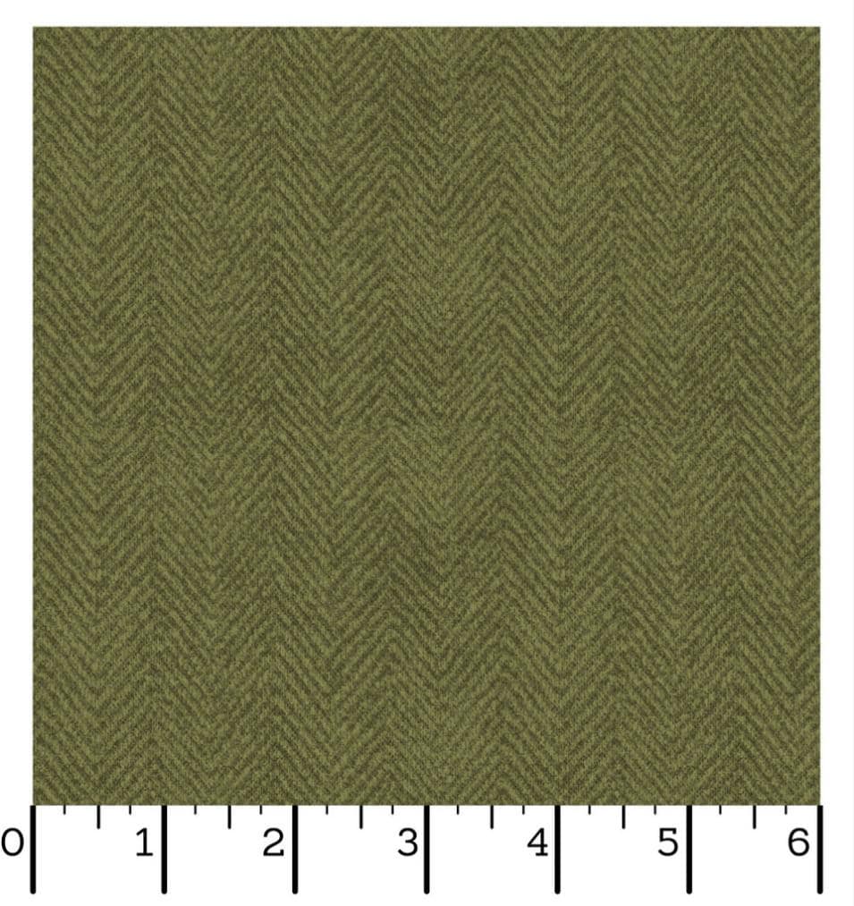 Woolies Flannel Herringbone Yardage | Green MASF1841-G | Bonnie Sullivan for Maywood Studio