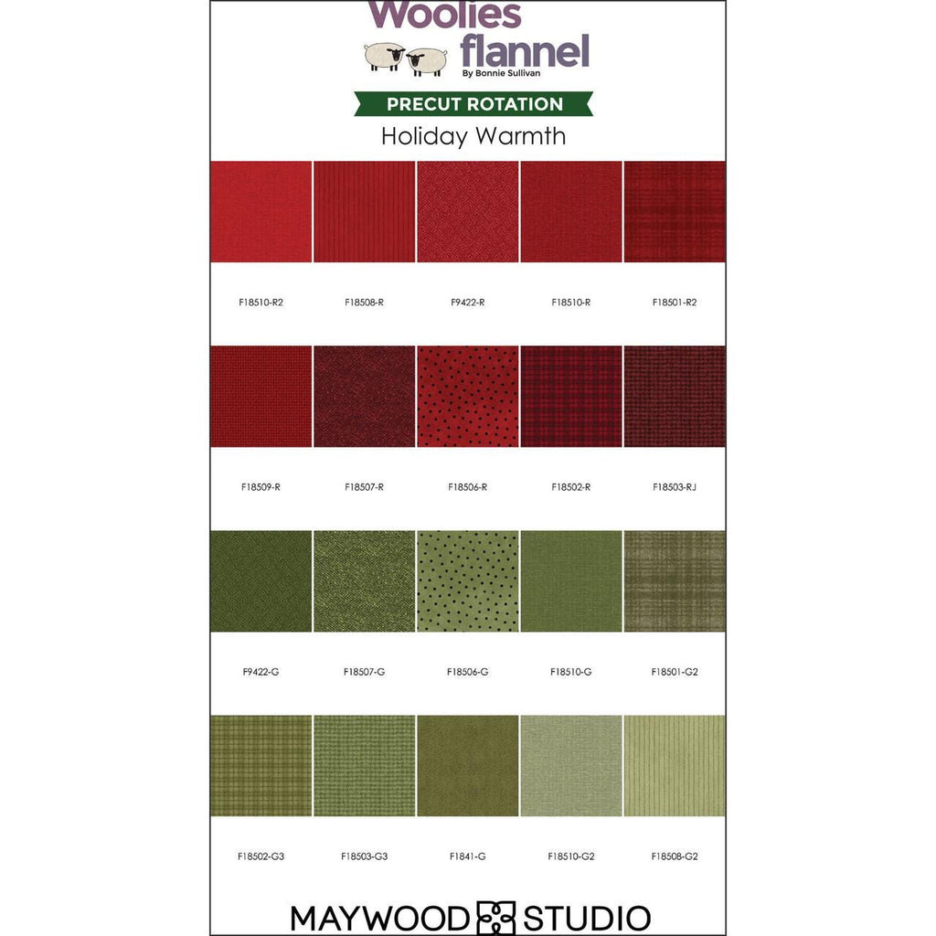 Holiday Warmth Woolies Flannel | Fat Quarter Bundle | 20 Pieces | Bonnie Sullivan For Maywood Studio