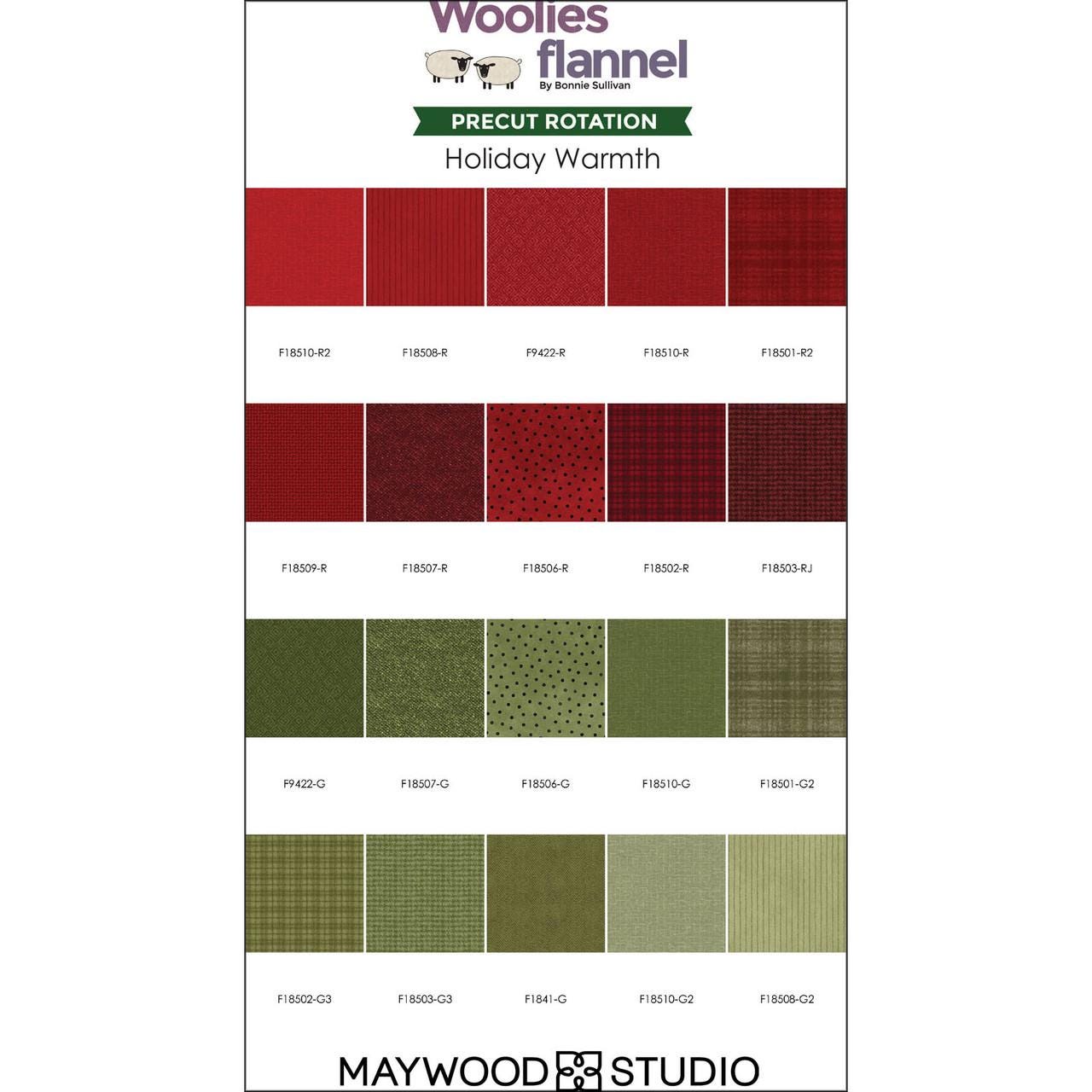 Holiday Warmth Woolies Flannel | Fat Quarter Bundle | 20 Pieces | Bonnie Sullivan For Maywood Studio