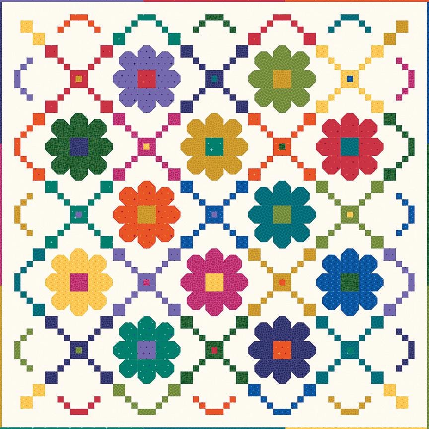 Christa Quilts Daisy Chain Quilt Pattern  Riley Blake Designs  Full Color Instructions