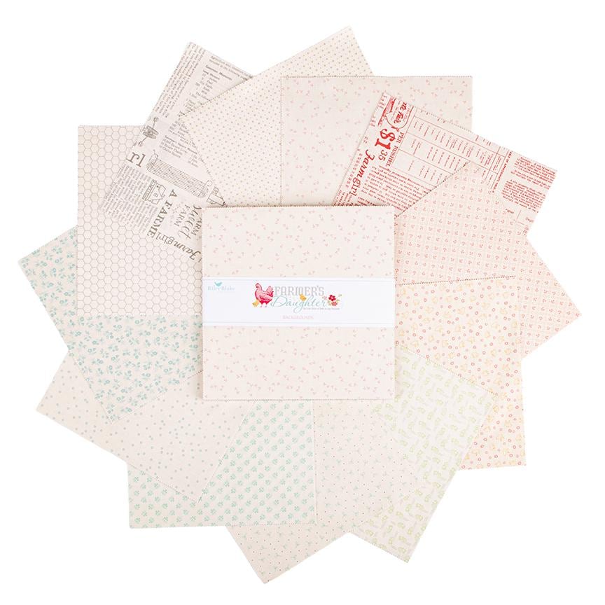 Farmers Daughter Backgrounds 10" Stacker · Lori Holt · Riley Blake Designs · 42 Squares
