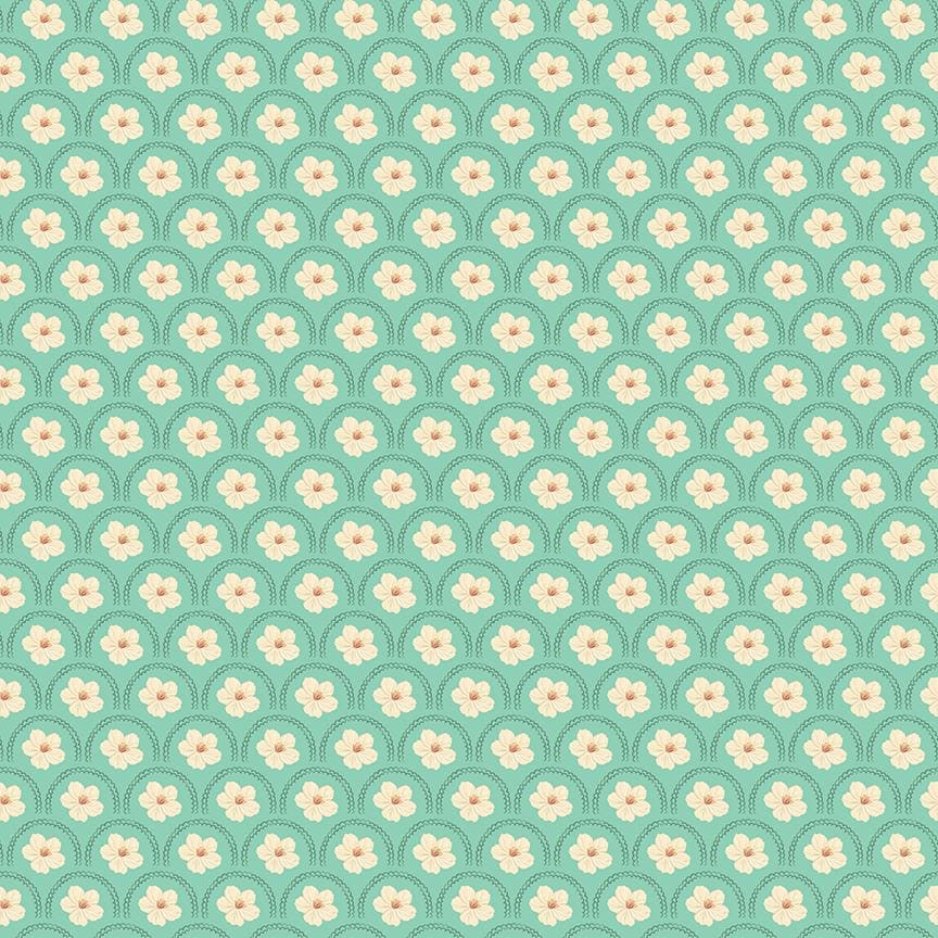 Southern Charm Peach Blossoms Mint · Riley Blake Quilting Cotton · C17441-MINT · 43/44" Yardage