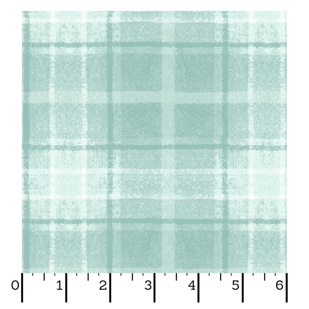 Snowtop Mountain Flannel Big Plaid Aqua  Bonnie Sullivan  MASF10896Q  Aqua Blue Plaid Cotton Flannel Yardage