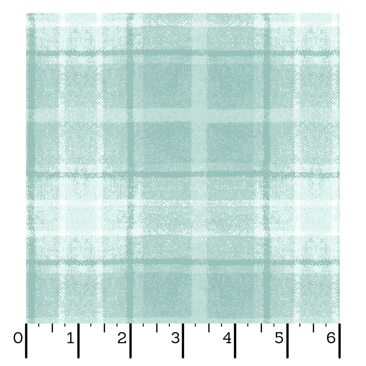 Snowtop Mountain Flannel Big Plaid Aqua  Bonnie Sullivan  MASF10896Q  Aqua Blue Plaid Cotton Flannel Yardage