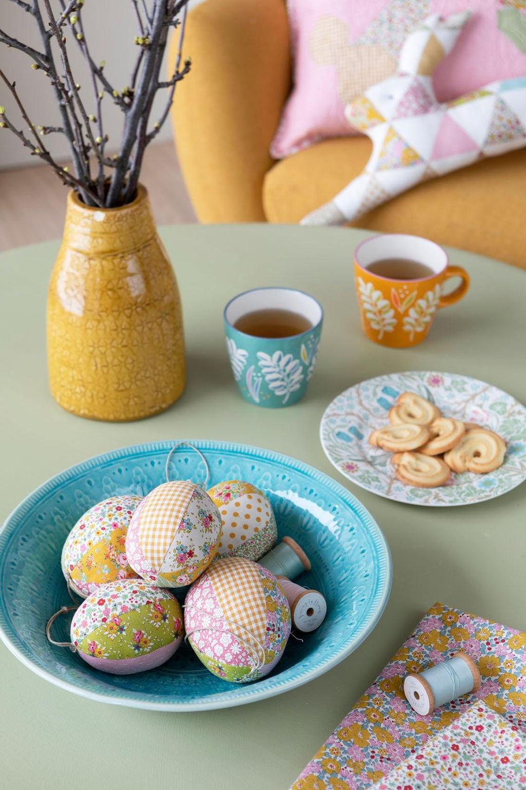 Gingham Yellow TIL160065 | Tilda Basics Creating Memories | Woven Cotton Fabric | Continuous Yardage