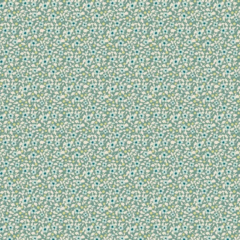Brie Teal TIL130191 | Tilda Brie Basics | Quilting Cotton Fabric | Continuous Yardage