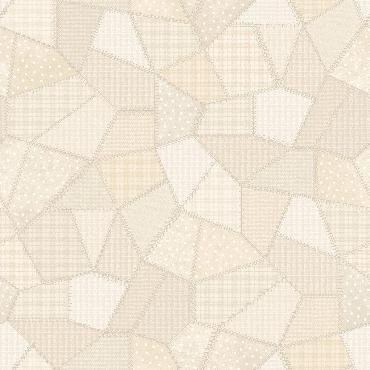 Woolies Flannel – Cream Patchwork Quilt Print | Bonnie Sullivan | Maywood Studio