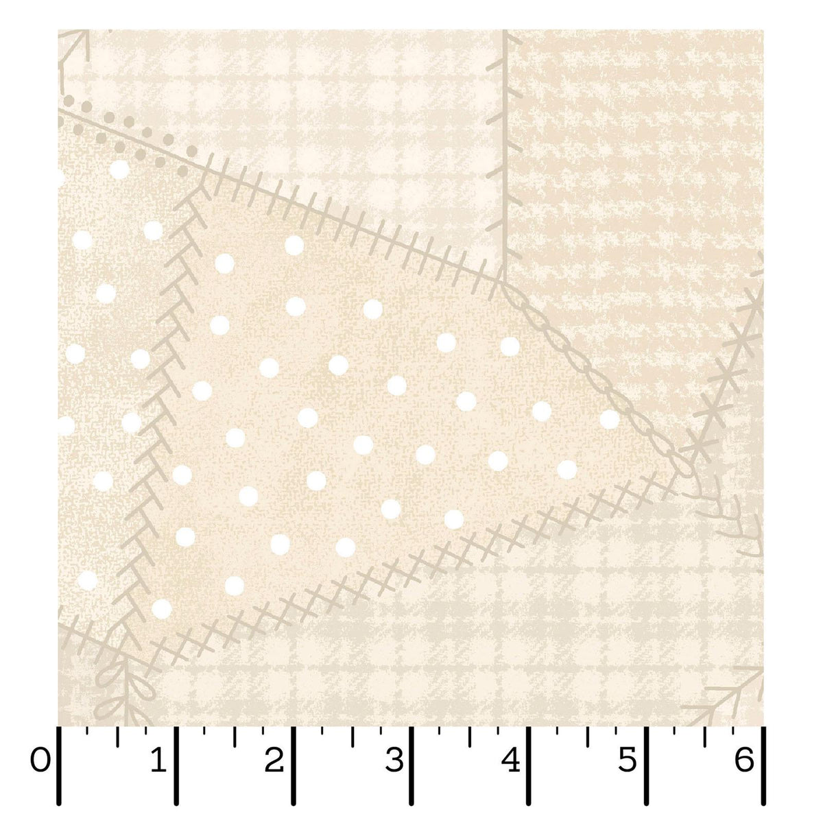 Woolies Flannel – Cream Patchwork Quilt Print | Bonnie Sullivan | Maywood Studio
